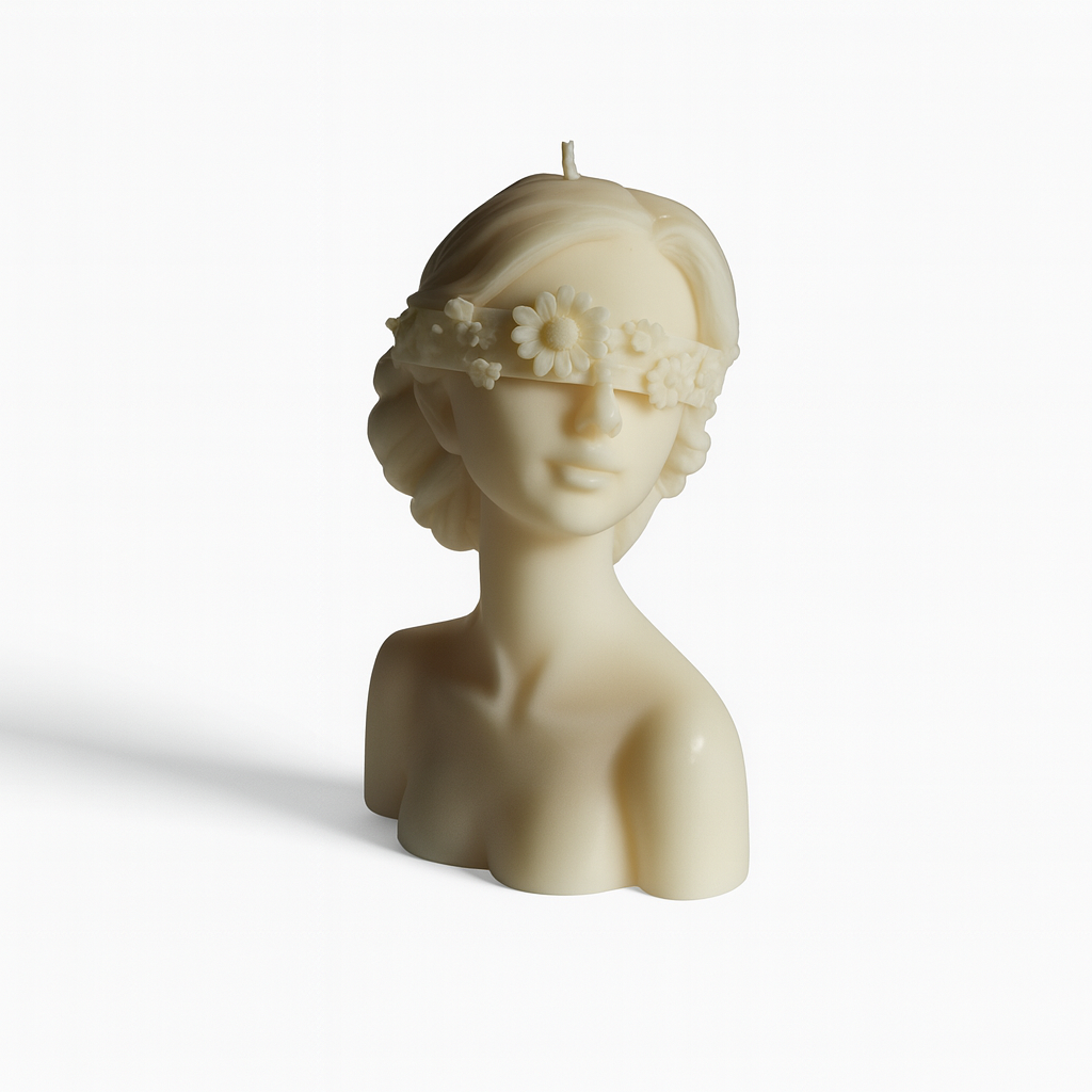 Floral Blindfold Lady Candle