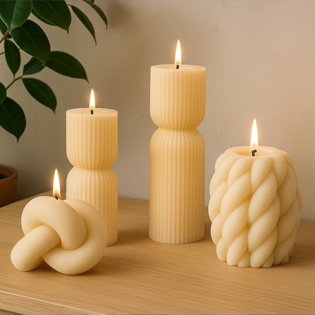 Sculpted Glow Candle ( Set of 4