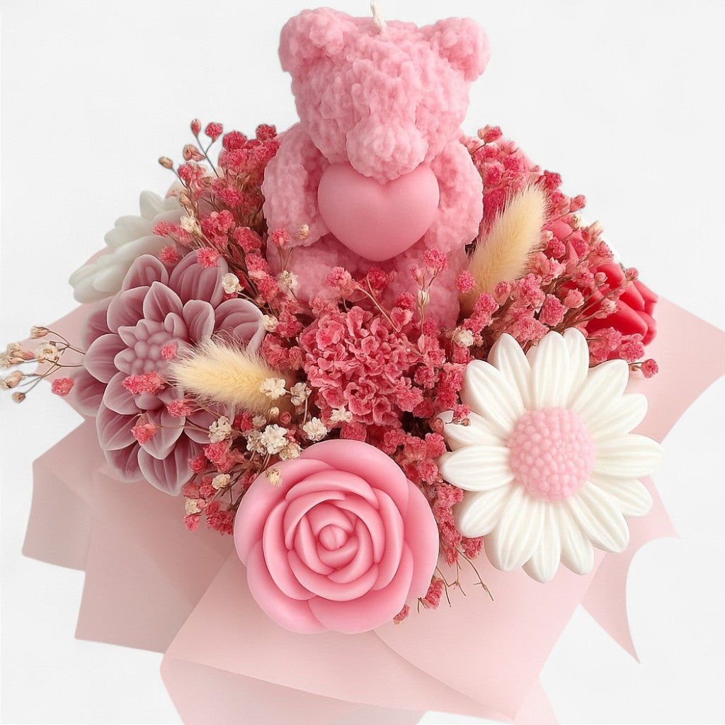 Blossom Bear Candle Bouquet