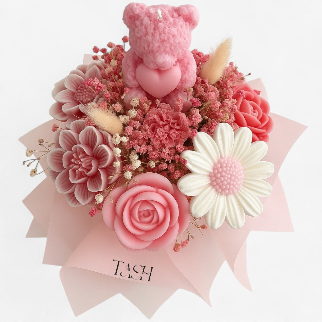 Blossom Bear Candle Bouquet