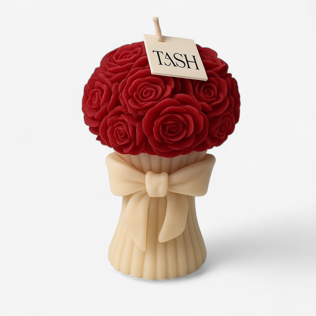Red Rose Bouquet Candle
