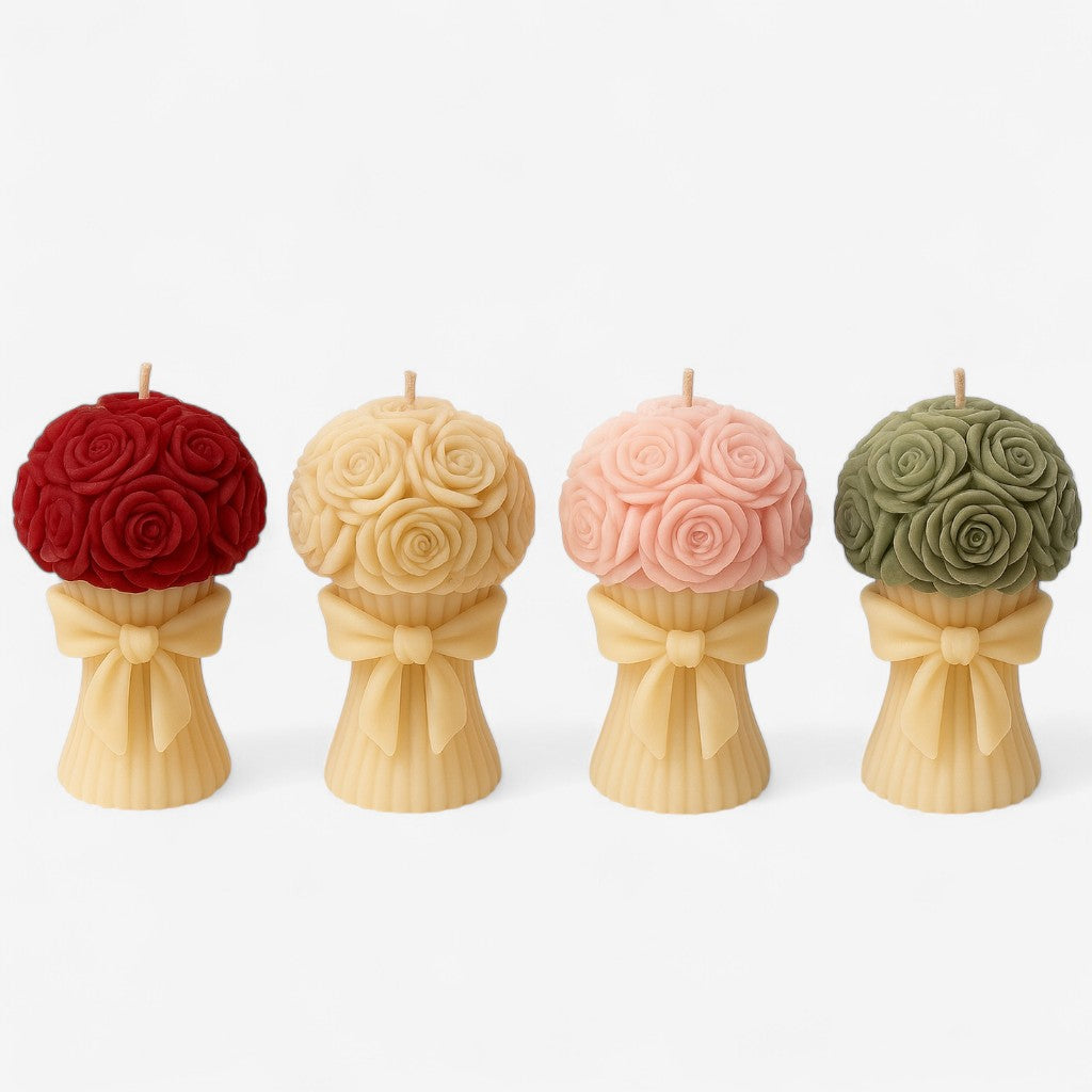 Red Rose Bouquet Candle