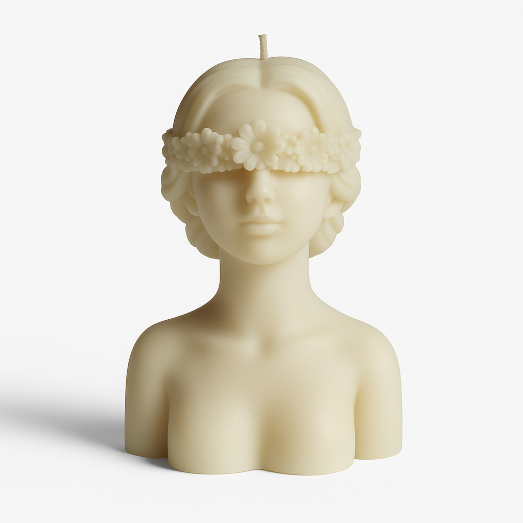 Floral Blindfold Lady Candle