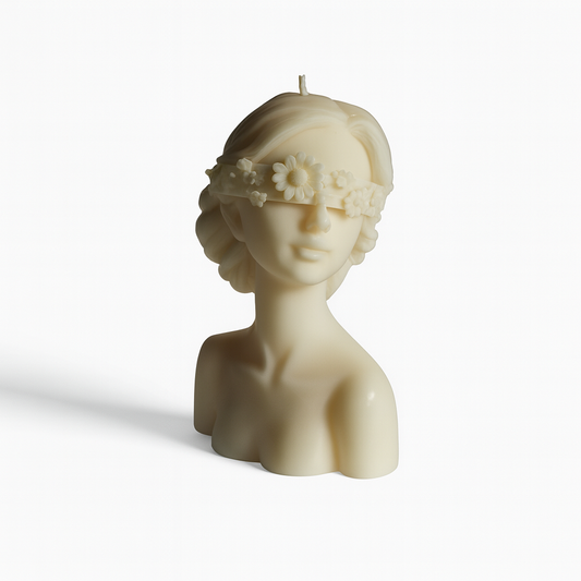 Floral Blindfold Lady Candle