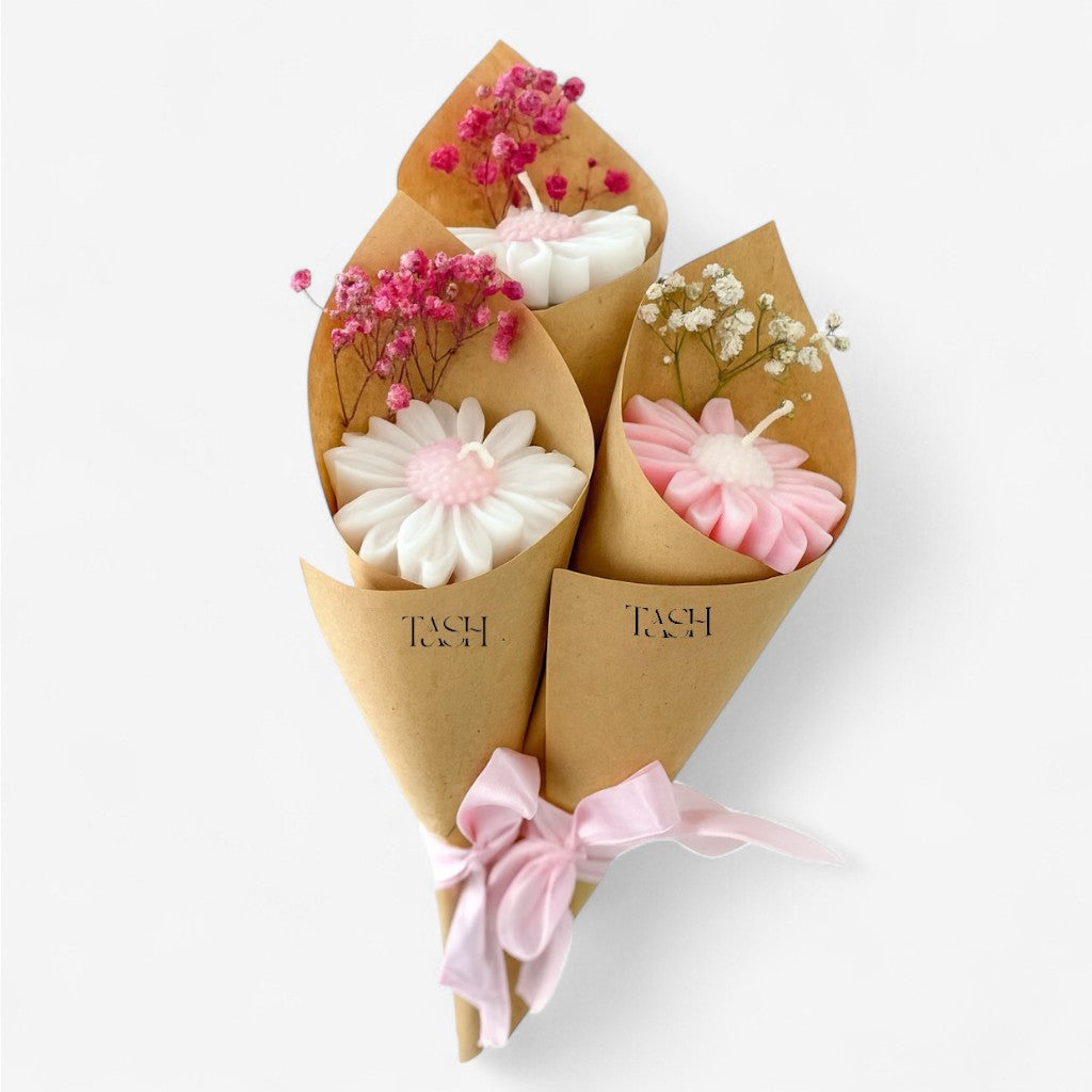Mini Daisy Bouquet Candles