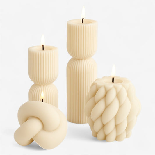 Sculpted Glow Candle ( Set of 4