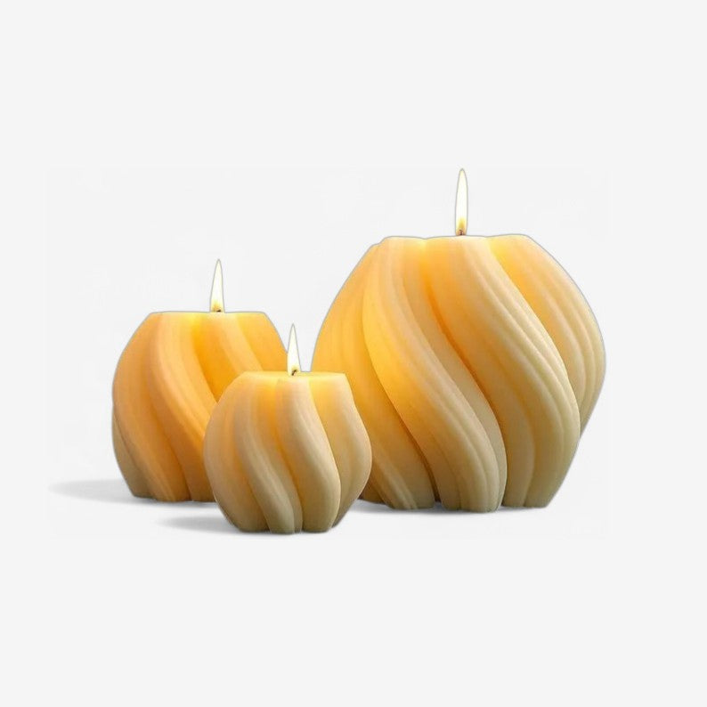 Wavy Lantern Candle ( Set of 3)