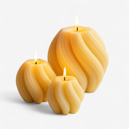 Wavy Lantern Candle ( Set of 3)