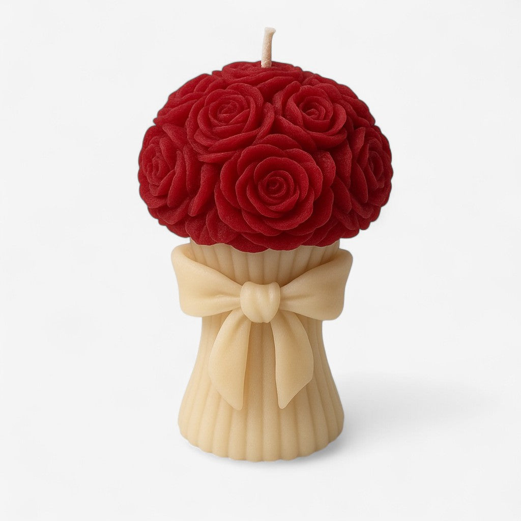 Red Rose Bouquet Candle