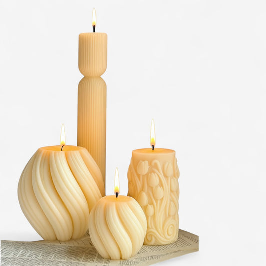 Sculpted Glow Candle ( Set of 4 )